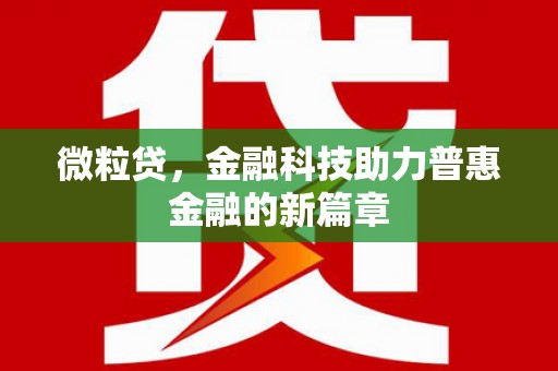水富微粒贷，金融科技助力普惠金融的新篇章