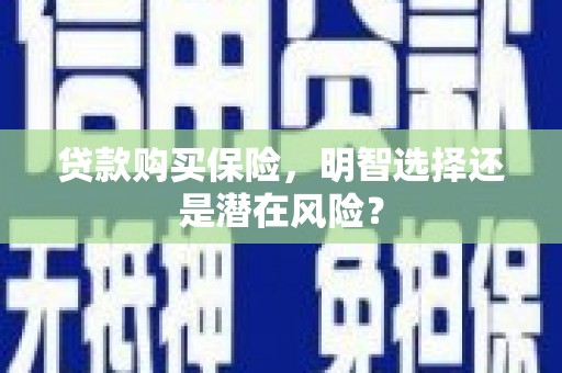 水富贷款购买保险，明智选择还是潜在风险？