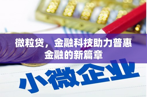 水富微粒贷，金融科技助力普惠金融的新篇章