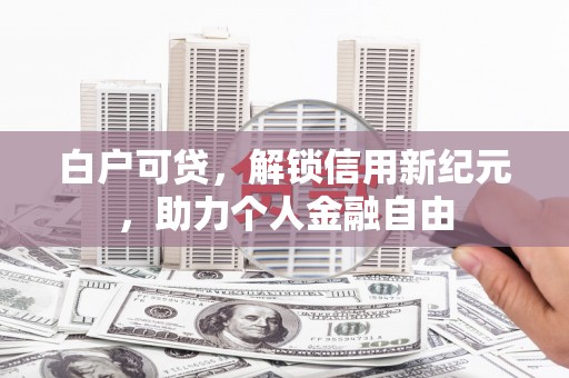 水富白户可贷，解锁信用新纪元，助力个人金融自由