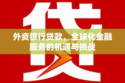 水富外资银行贷款，全球化金融服务的机遇与挑战