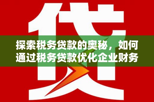 水富探索税务贷款的奥秘，如何通过税务贷款优化企业财务