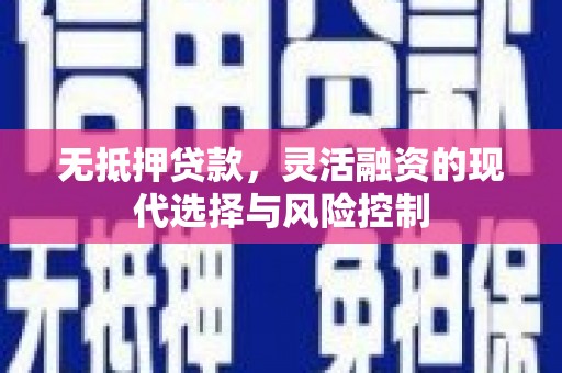 水富无抵押贷款，灵活融资的现代选择与风险控制