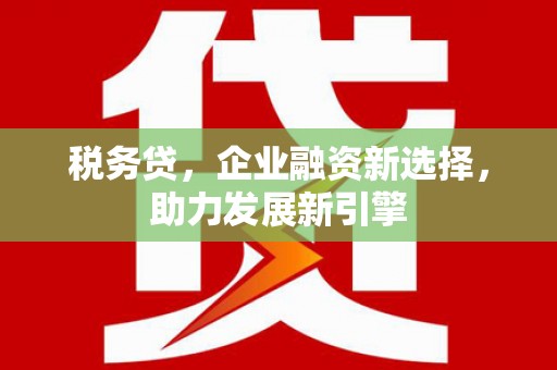 水富税务贷，企业融资新选择，助力发展新引擎
