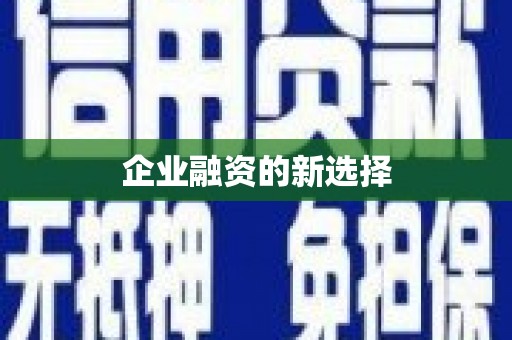 水富企业融资的新选择