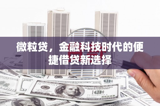 水富微粒贷，金融科技时代的便捷借贷新选择