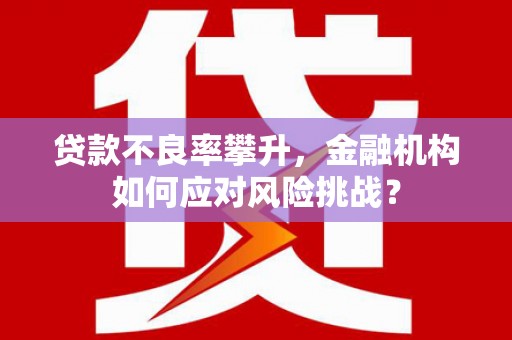 水富贷款不良率攀升，金融机构如何应对风险挑战？