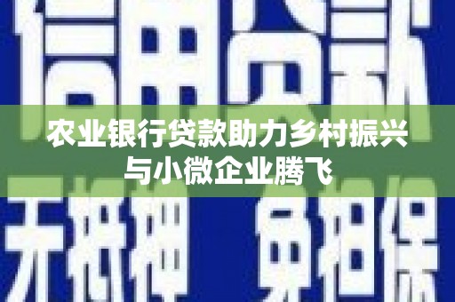 水富农业银行贷款助力乡村振兴与小微企业腾飞