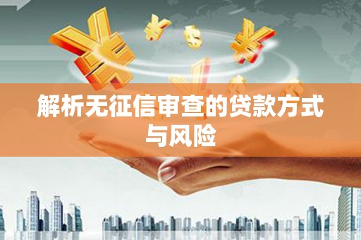 水富解析无征信审查的贷款方式与风险
