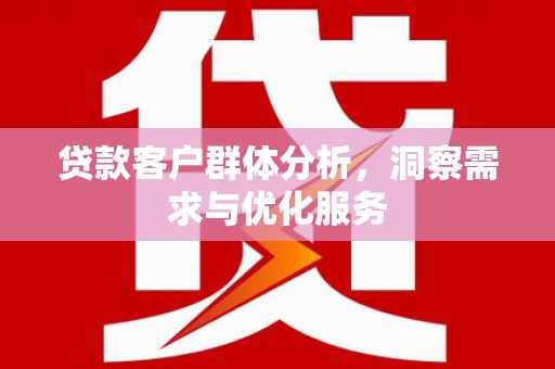 水富贷款客户群体分析，洞察需求与优化服务